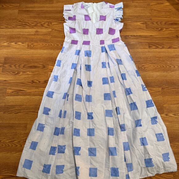 Busayo Ajala Square Batik hand Printed Cotton Maxi Dress size XXL/ US 18 - Picture 12 of 14